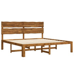 Double bed frame with headboard ROSTOCK Natural 180 x 200 cm