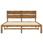 Double bed frame with headboard ROSTOCK Natural 180 x 200 cm