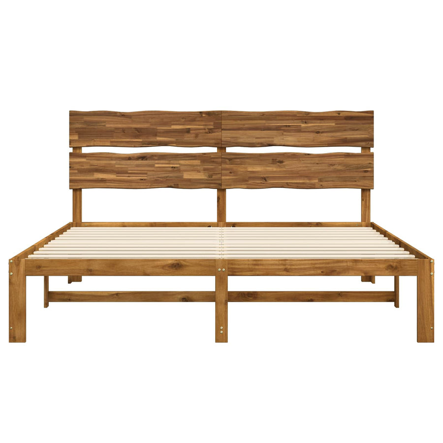 Double bed frame with headboard ROSTOCK Natural 180 x 200 cm