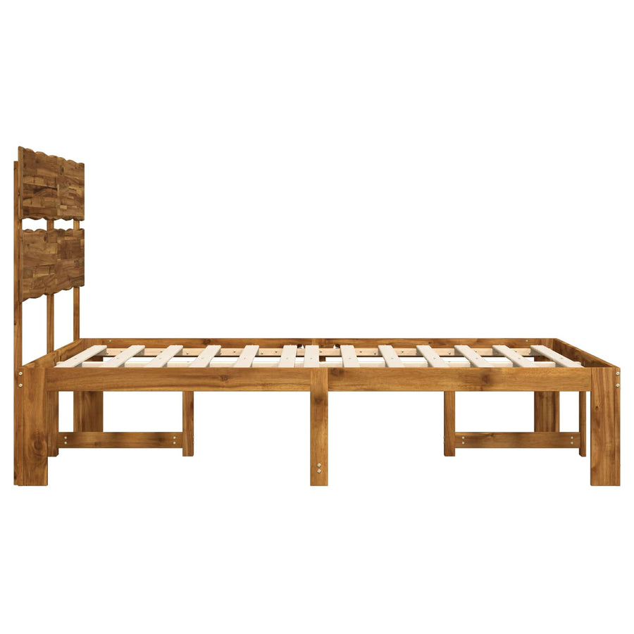 Double bed frame with headboard ROSTOCK Natural 180 x 200 cm