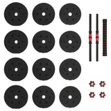 2-in-1 Dumbbell Barbell Set 20 kg Black and Red