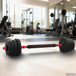 2-in-1 Dumbbell Barbell Set 30 kg Black and Red