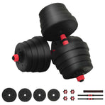 2-in-1 Dumbbell Barbell Set 30 kg Black and Red