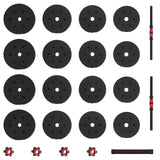 2-in-1 Dumbbell Barbell Set 30 kg Black and Red