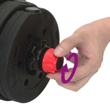 2-in-1 Dumbbell Barbell Set 30 kg Black and Red - Close-Up Angle