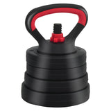4-in-1 Dumbbell Barbell Kettlebell Set 20 kg Black and Red - 45-Degree Angle