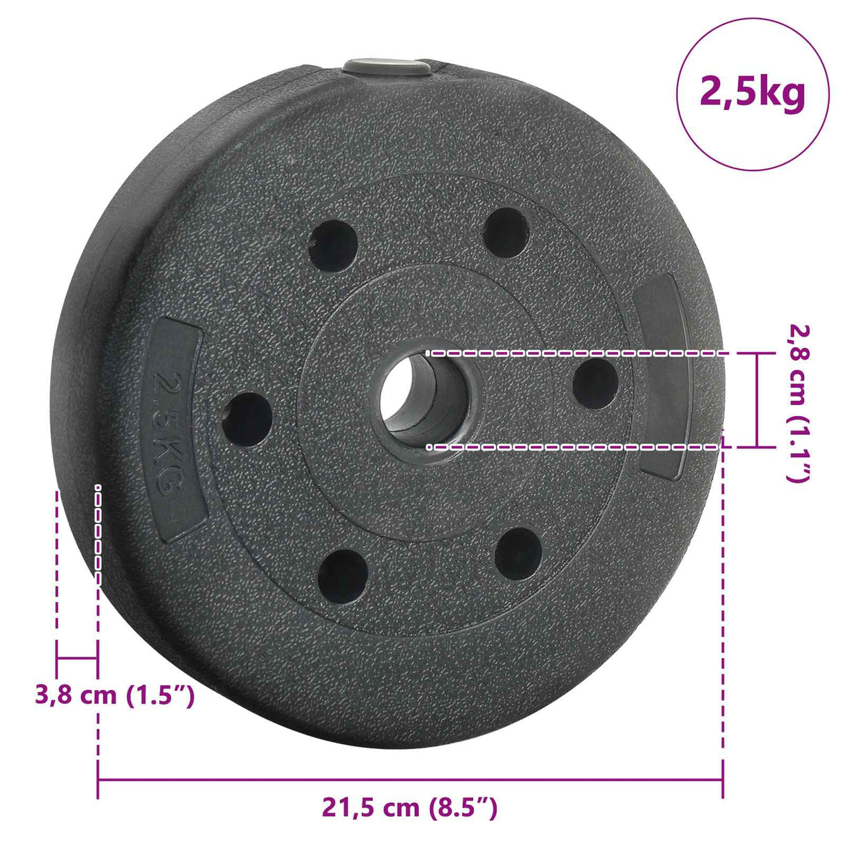 Weight Plates 4 pcs 10 kg Black Cement and Iron Sand