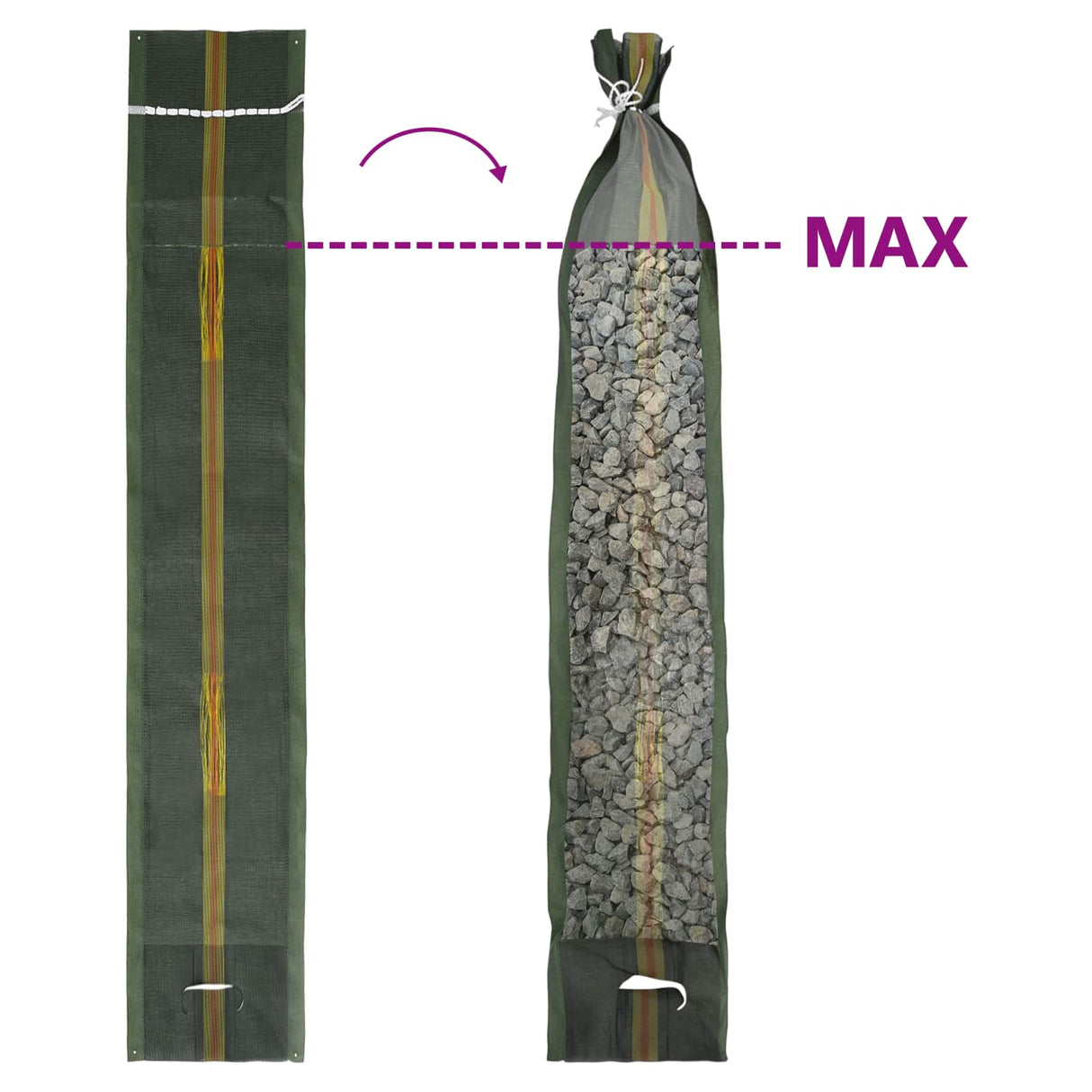 Sandbags 50 pcs Dark Green 100 x 25 cm HDPE