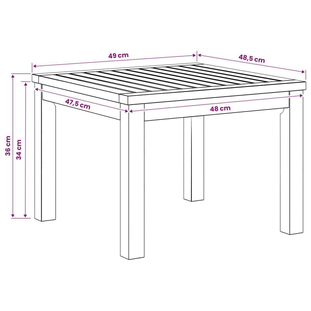 Coffee Table Natural 50 x 48.5 x 36 cm Solid Acacia Wood