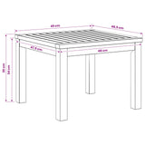 Coffee Table Natural 50 x 48.5 x 36 cm Solid Acacia Wood - Rear View