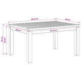Coffee Table Natural 50 x 68.5 x 36 cm Solid Acacia Wood - Close-Up Angle