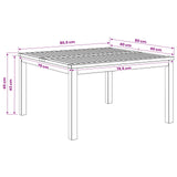 Coffee Table Natural 80 x 80.5 x 45 cm Solid Acacia Wood - Rear View