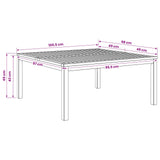 Coffee Table Natural 100 x 100.5 x 45 cm Solid Acacia Wood - Rear View