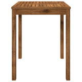 Garden Dinner Table Natural 60 x 60.5 x 75 cm Solid Acacia Wood - Side View
