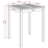 Garden Dinner Table Natural 60 x 60.5 x 75 cm Solid Acacia Wood