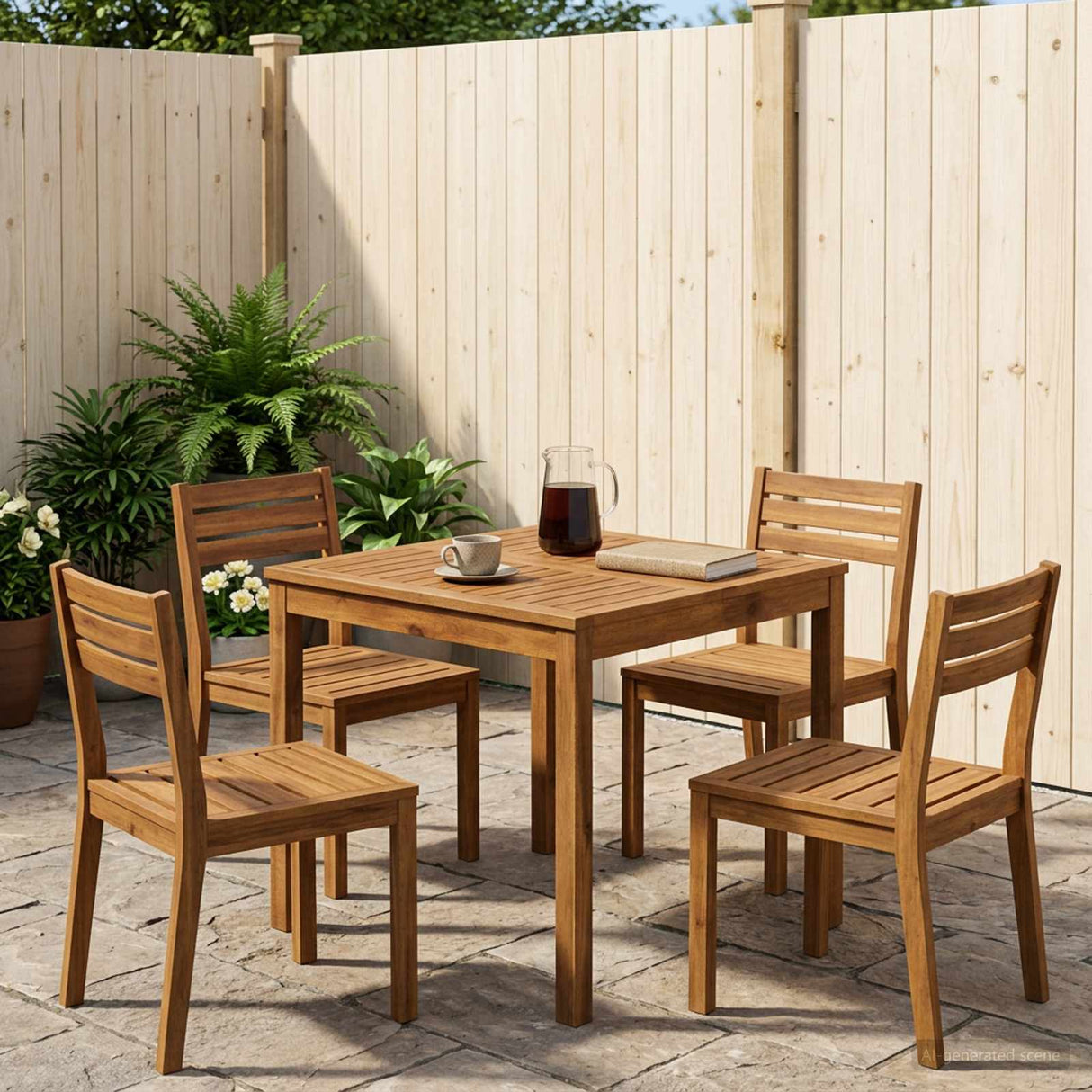 Garden Dinner Table Natural 70 x 68.5 x 75 cm Solid Acacia Wood