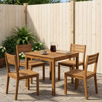 Garden Dinner Table Natural 70 x 68.5 x 75 cm Solid Acacia Wood