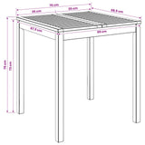 Garden Dinner Table Natural 70 x 68.5 x 75 cm Solid Acacia Wood