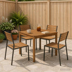 Garden Dinner Table Natural 80 x 80.5 x 75 cm Solid Acacia Wood
