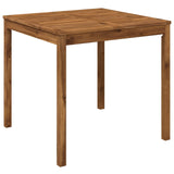 Garden Dinner Table Natural 80 x 80.5 x 75 cm Solid Acacia Wood - Front View