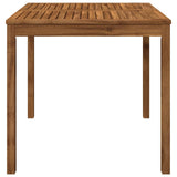Garden Dinner Table Natural 80 x 80.5 x 75 cm Solid Acacia Wood - Side View