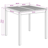 Garden Dinner Table Natural 80 x 80.5 x 75 cm Solid Acacia Wood - Close-Up Angle