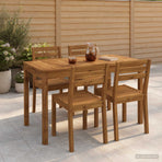 Garden Dinner Table Natural 108.5 x 55 x 75 cm