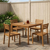 Garden Dinner Table Natural 110 x 108.5 x 75 cm