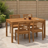 Garden Dinner Table Natural 141 x 80.5 x 75 cm