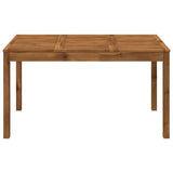 Garden Dinner Table Natural 141 x 80.5 x 75 cm - Side View