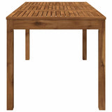 Garden Dinner Table Natural 141 x 80.5 x 75 cm - Top-Down View