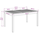 Garden Dinner Table Natural 147 x 88.5 x 75 cm - Low Angle