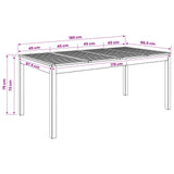 Garden Dinner Table Natural 180 x 88.5 x 75 cm - Low Angle