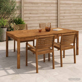 Garden Dinner Table Natural 196 x 100.5 x 75 cm
