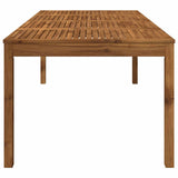 Garden Dinner Table Natural 196 x 100.5 x 75 cm - Top-Down View