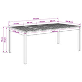 Garden Dinner Table Natural 196 x 100.5 x 75 cm - Low Angle