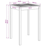 Garden Bar Table Natural 70 x 68.5 x 105 cm Solid Acacia Wood - Close-Up Angle