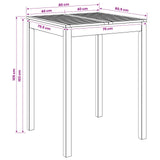 Garden Bar Table Natural 80 x 80.5 x 105 cm Solid Acacia Wood