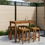 Garden Bar Table Natural 108.5 x 55 x 105 cm Solid Acacia Wood