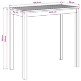 Garden Bar Table Natural 108.5 x 55 x 105 cm Solid Acacia Wood - Low Angle