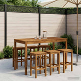 Garden Bar Table Natural 141 x 80.5 x 105 cm Solid Acacia Wood