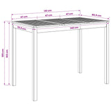 Garden Bar Table Natural 141 x 80.5 x 105 cm Solid Acacia Wood