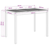 Garden Bar Table Natural 147 x 88.5 x 105 cm Solid Acacia Wood - Low Angle