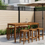 Garden Bar Table Natural 196 x 80.5 x 105 cm Solid Acacia Wood