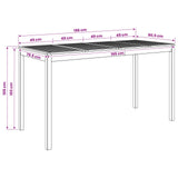 Garden Bar Table Natural 196 x 80.5 x 105 cm Solid Acacia Wood - Low Angle