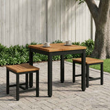 Coffee Table Natural and Black 40 x 40.5 x 36 cm