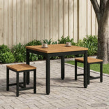 Coffee Table Natural and Black 50 x 48.5 x 36 cm - Side View