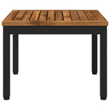 Coffee Table Natural and Black 50 x 48.5 x 36 cm - Top-Down View