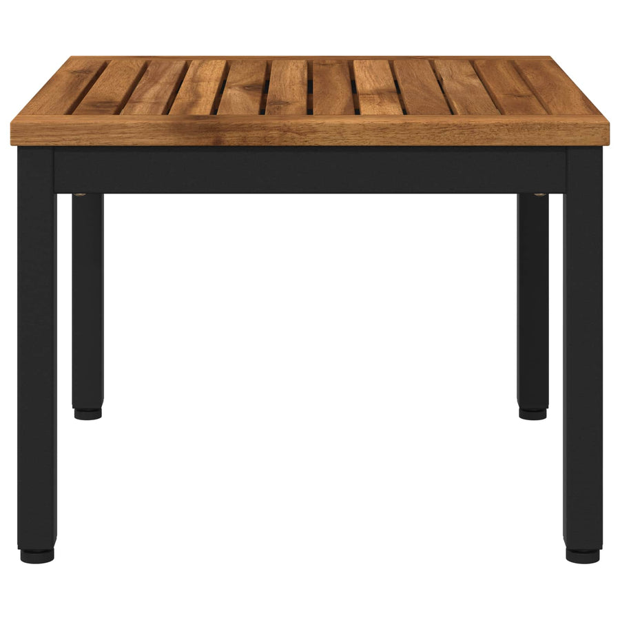 Coffee Table NAARDEN Natural and Black 49 x 48.5 x 36 cm