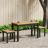 Coffee Table Natural and Black 60.5 x 30 x 36 cm - Side View